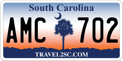SC license plate AMC702