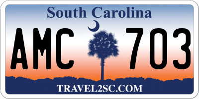 SC license plate AMC703
