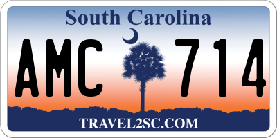 SC license plate AMC714