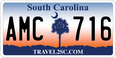 SC license plate AMC716