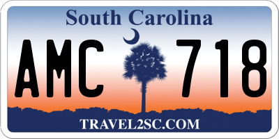 SC license plate AMC718