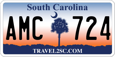 SC license plate AMC724