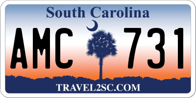 SC license plate AMC731