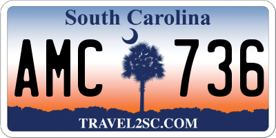 SC license plate AMC736