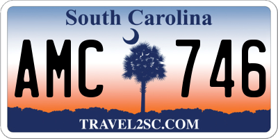 SC license plate AMC746