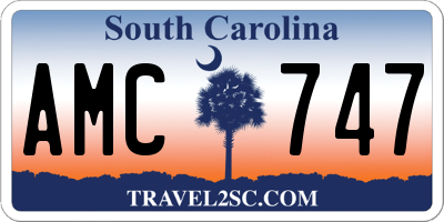 SC license plate AMC747
