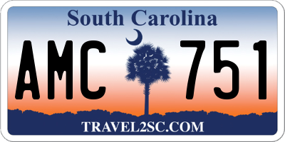 SC license plate AMC751