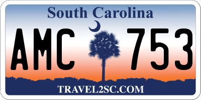 SC license plate AMC753