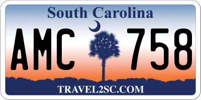 SC license plate AMC758