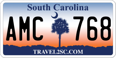 SC license plate AMC768