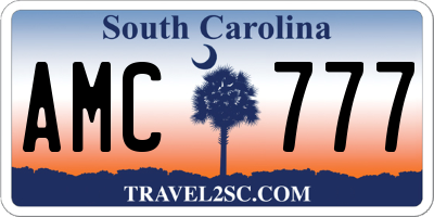 SC license plate AMC777