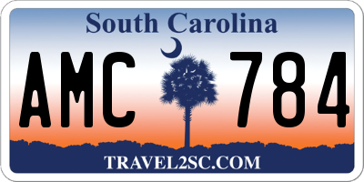 SC license plate AMC784
