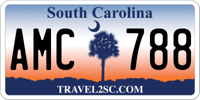 SC license plate AMC788