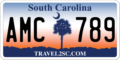 SC license plate AMC789