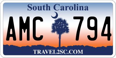 SC license plate AMC794