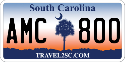 SC license plate AMC800