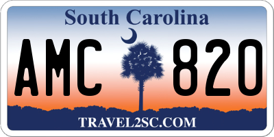 SC license plate AMC820
