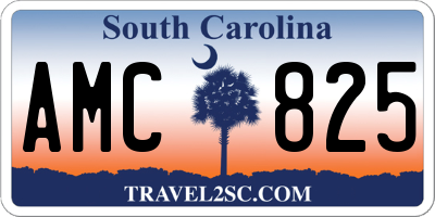 SC license plate AMC825