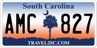 SC license plate AMC827
