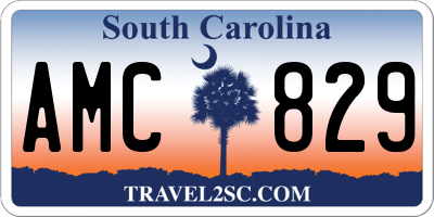 SC license plate AMC829