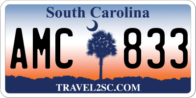 SC license plate AMC833