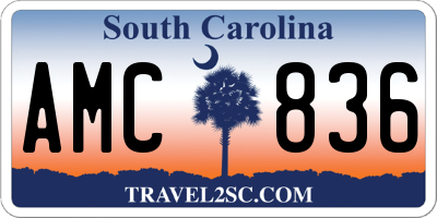 SC license plate AMC836