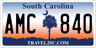 SC license plate AMC840