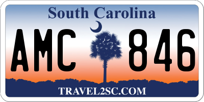 SC license plate AMC846
