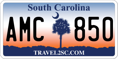 SC license plate AMC850
