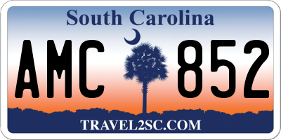 SC license plate AMC852