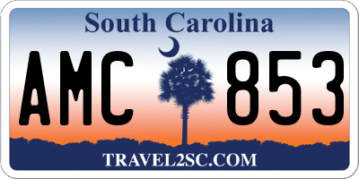 SC license plate AMC853