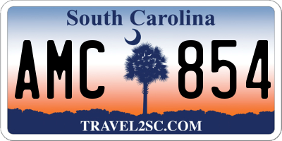 SC license plate AMC854