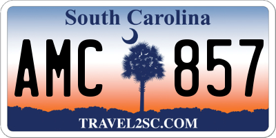 SC license plate AMC857