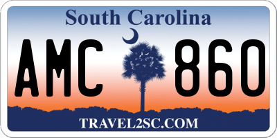 SC license plate AMC860