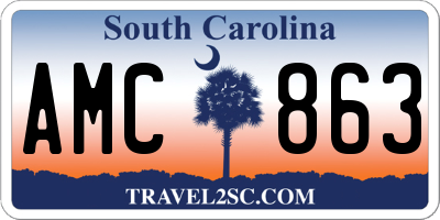 SC license plate AMC863