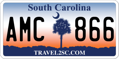 SC license plate AMC866