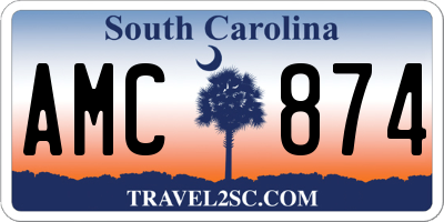 SC license plate AMC874