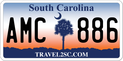 SC license plate AMC886