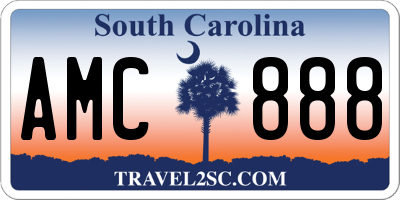 SC license plate AMC888