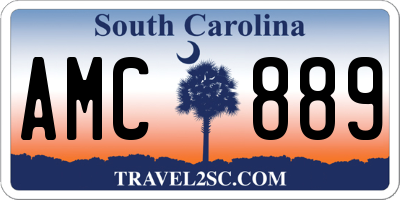 SC license plate AMC889