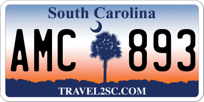 SC license plate AMC893
