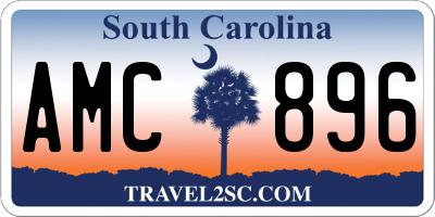 SC license plate AMC896