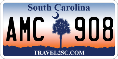 SC license plate AMC908