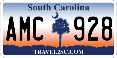 SC license plate AMC928