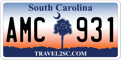SC license plate AMC931