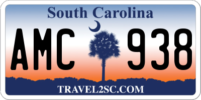 SC license plate AMC938