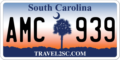 SC license plate AMC939