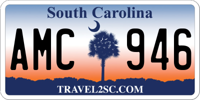 SC license plate AMC946