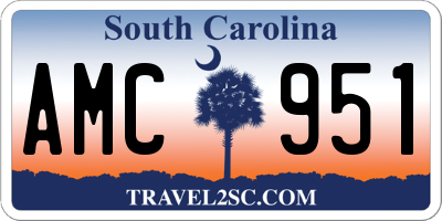 SC license plate AMC951
