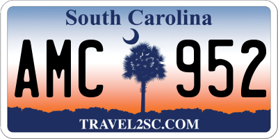 SC license plate AMC952